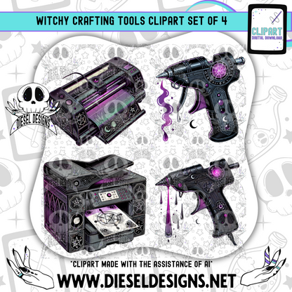 Witchy Crafting Tools Clipart & Elements Set | 300 DPI | Transparent PNG | Clipart & Elements |