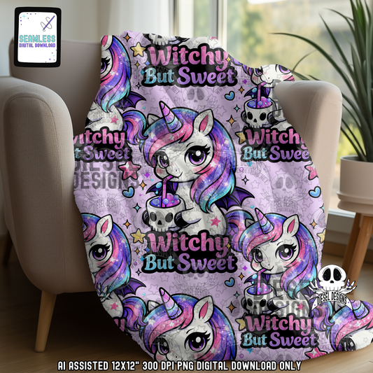 Witchy Unicorn Seamless | Seamless File | 300 DPI | 12" x 12" | Digital File only