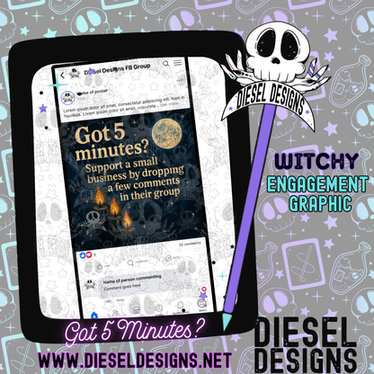 Got 5 Minutes? Witchy | Digital Engagement Graphic for Small Business Owners & Facebook Groups