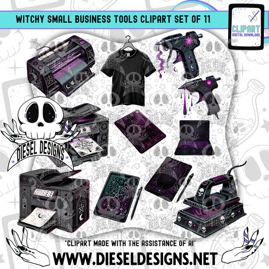 Witchy Small Business Tools Clipart & Elements Set of 11 | 300 DPI | Transparent PNG | Clipart & Elements |