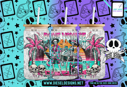 Bone Voyage LIBBY WRAP | 300 DPI PNG | 16 oz Libby Wrap | Digital File Only