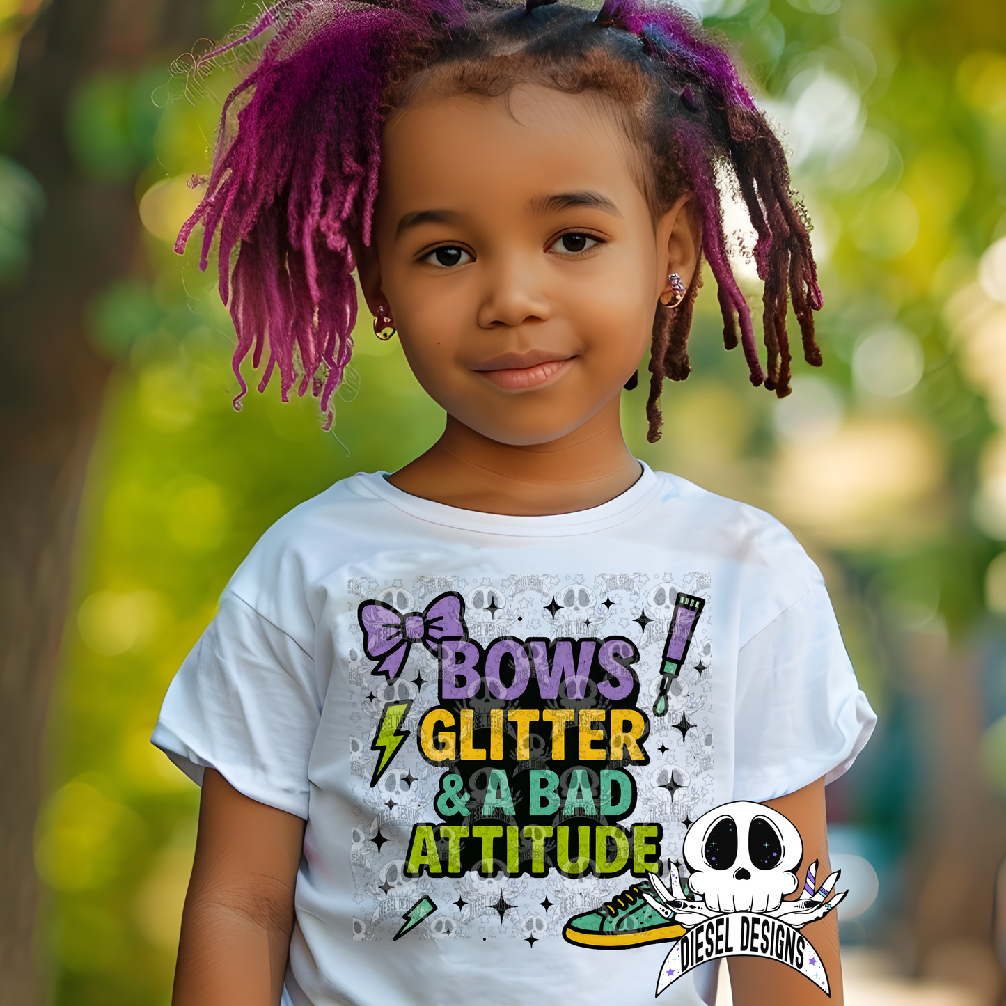 Bows Glitter and A Bad Attitude PNG  | 300 DPI | Transparent PNG | Digital File Only