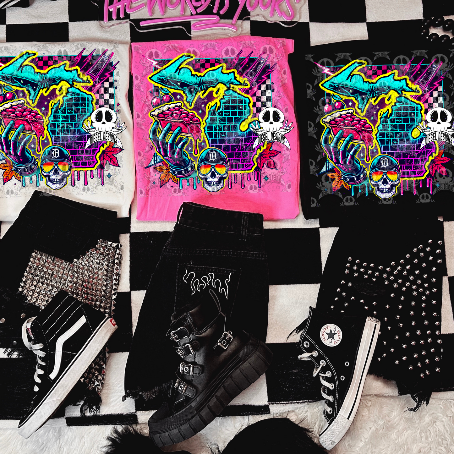 Michigan Checkered PNG  | 300 DPI | Transparent PNG | Digital File Only