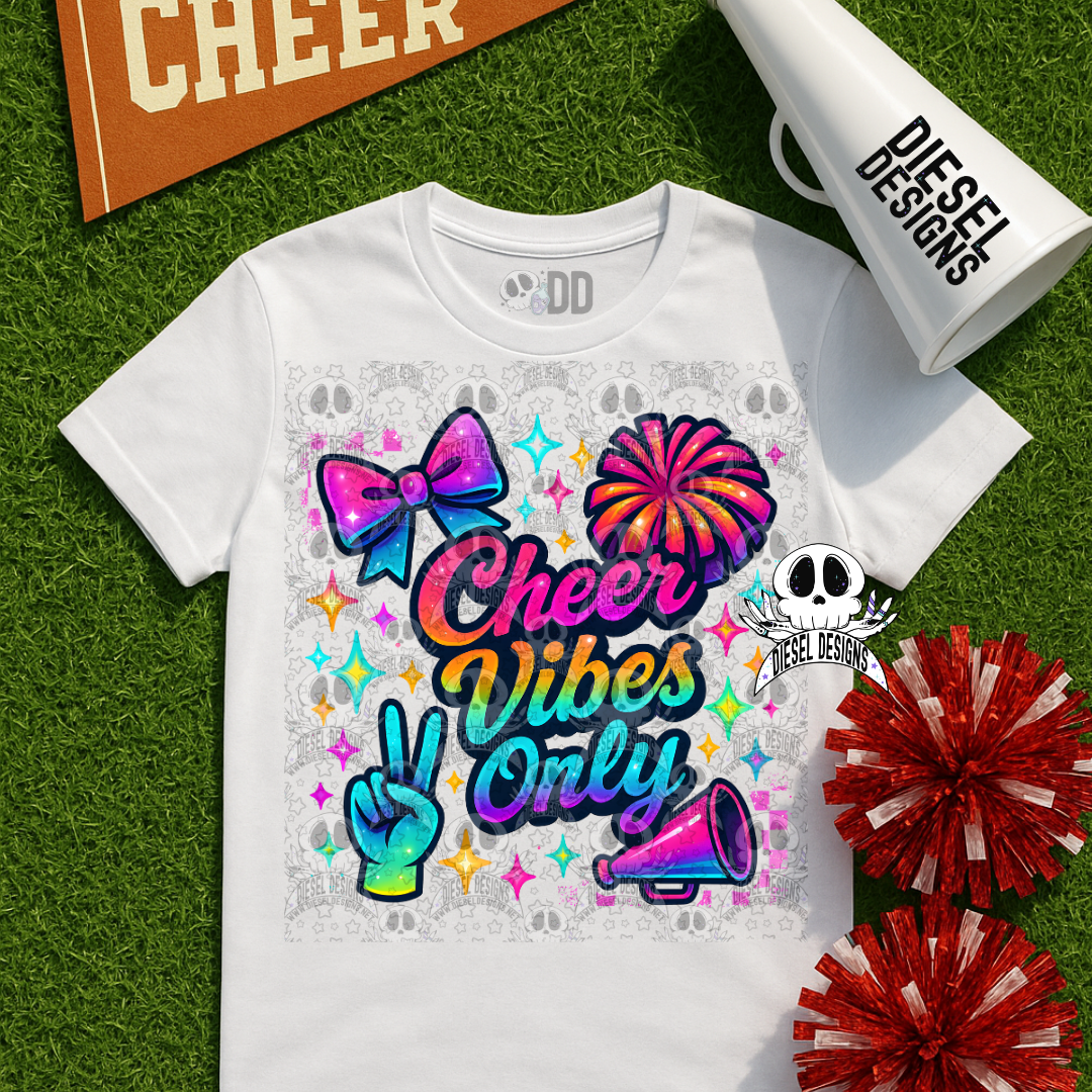 Cheer Vibes Only PNG  | 300 DPI | Transparent PNG | Digital File Only