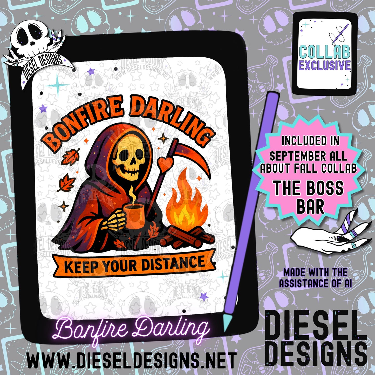 All Things Fall The Boss Bar Collab | 300 DPI | PNG | Seamless | Tumbler Wraps | Collab | Digital File Only