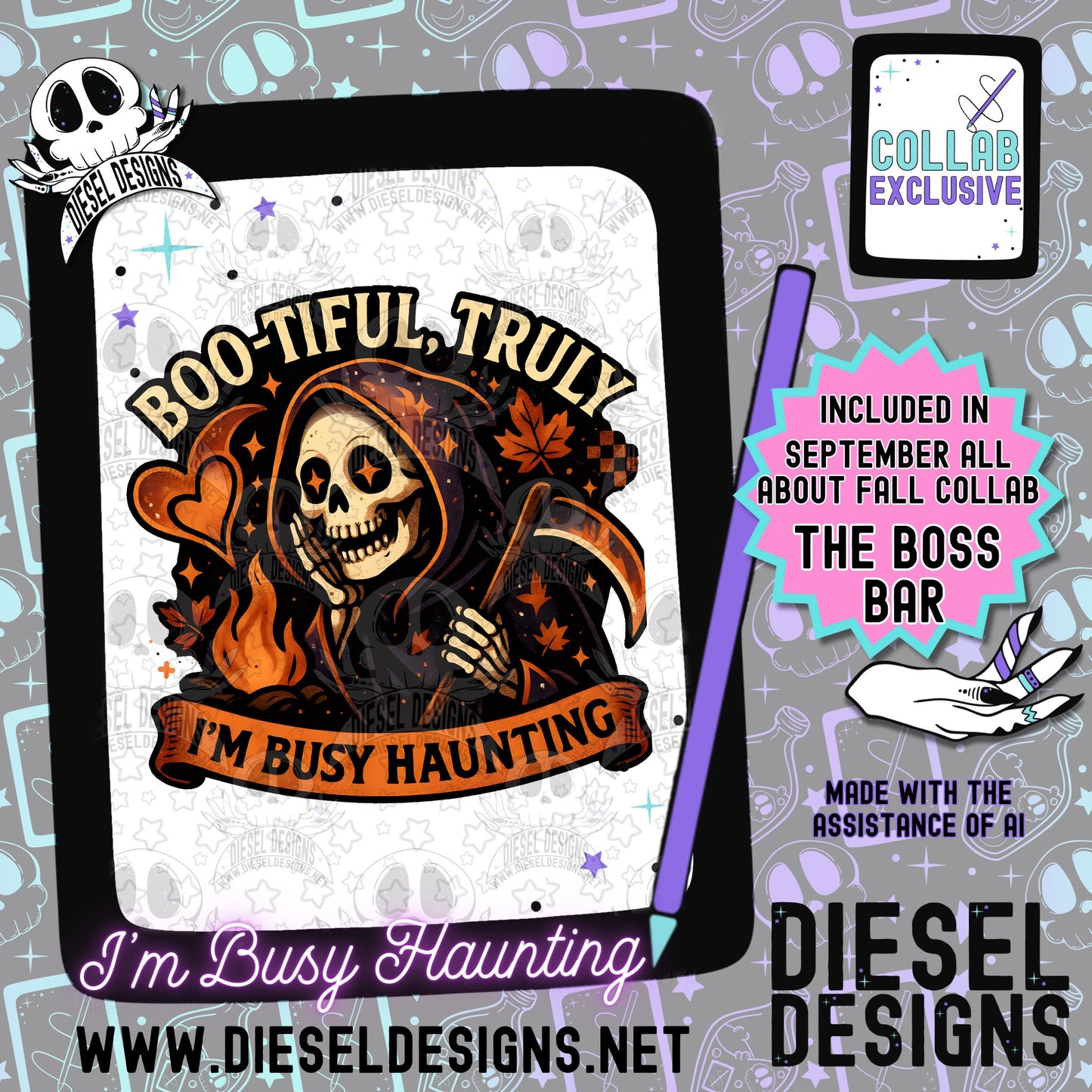 All Things Fall The Boss Bar Collab | 300 DPI | PNG | Seamless | Tumbler Wraps | Collab | Digital File Only