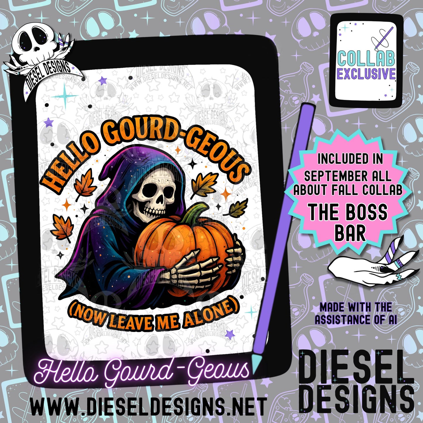 All Things Fall The Boss Bar Collab | 300 DPI | PNG | Seamless | Tumbler Wraps | Collab | Digital File Only