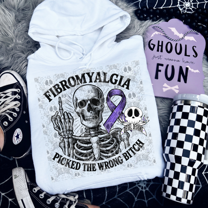 Fibromyalgia Picked The Wrong Bitch PNG  | 300 DPI | Transparent PNG | Digital File Only