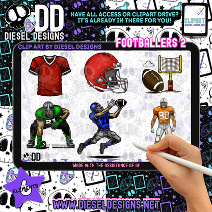 Footballers Clipart & Elements Set 2 | 300 DPI | Transparent PNG | Clipart & Elements |