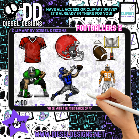 Footballers Clipart & Elements Set 2 | 300 DPI | Transparent PNG | Clipart & Elements |