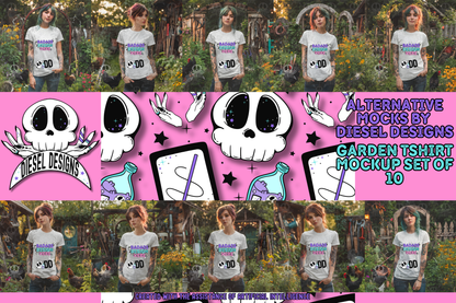 Garden Themed Tshirt Mock Up Set | AI Assisted Mock UP | PNG | Set
