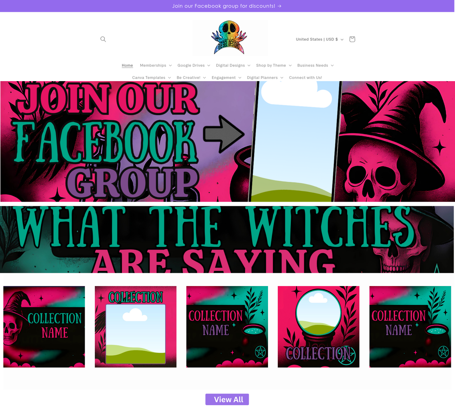 Grungy Witch Website Kit | Website Kits | Editable graphics included | Edit In Canva