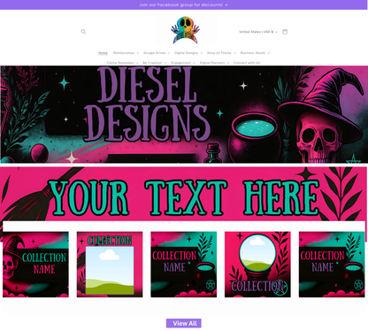 Grungy Witch Website Kit | Website Kits | Editable graphics included | Edit In Canva
