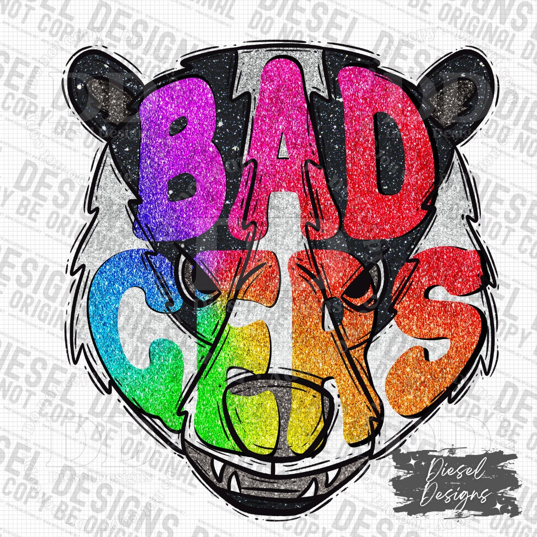 Badgers Rainbow Mascot | 300 DPI | Transparent PNG | Digital File Only