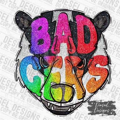 Badgers Rainbow Mascot | 300 DPI | Transparent PNG | Digital File Only