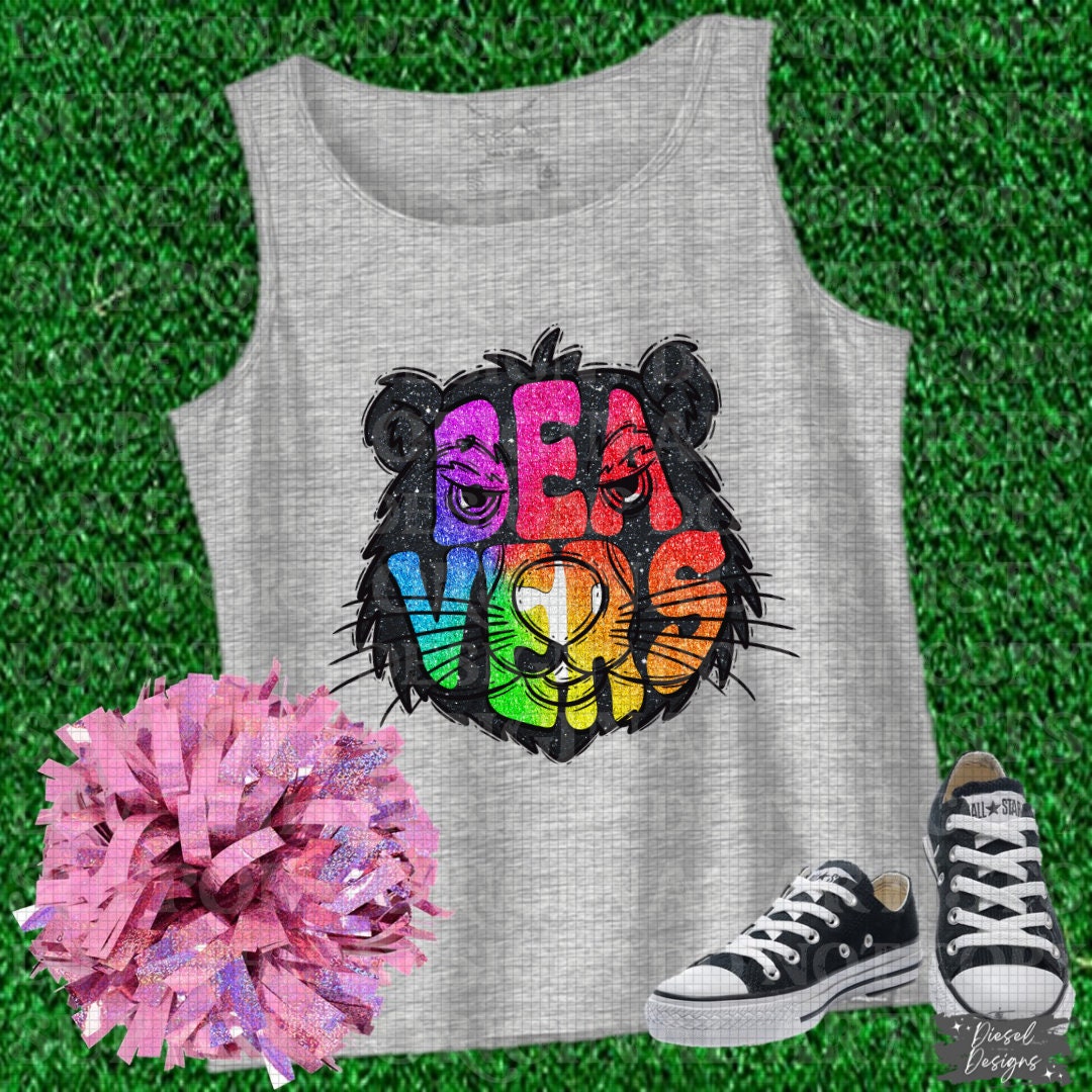 Beavers Rainbow Mascot | 300 DPI | Transparent PNG | Digital File Only