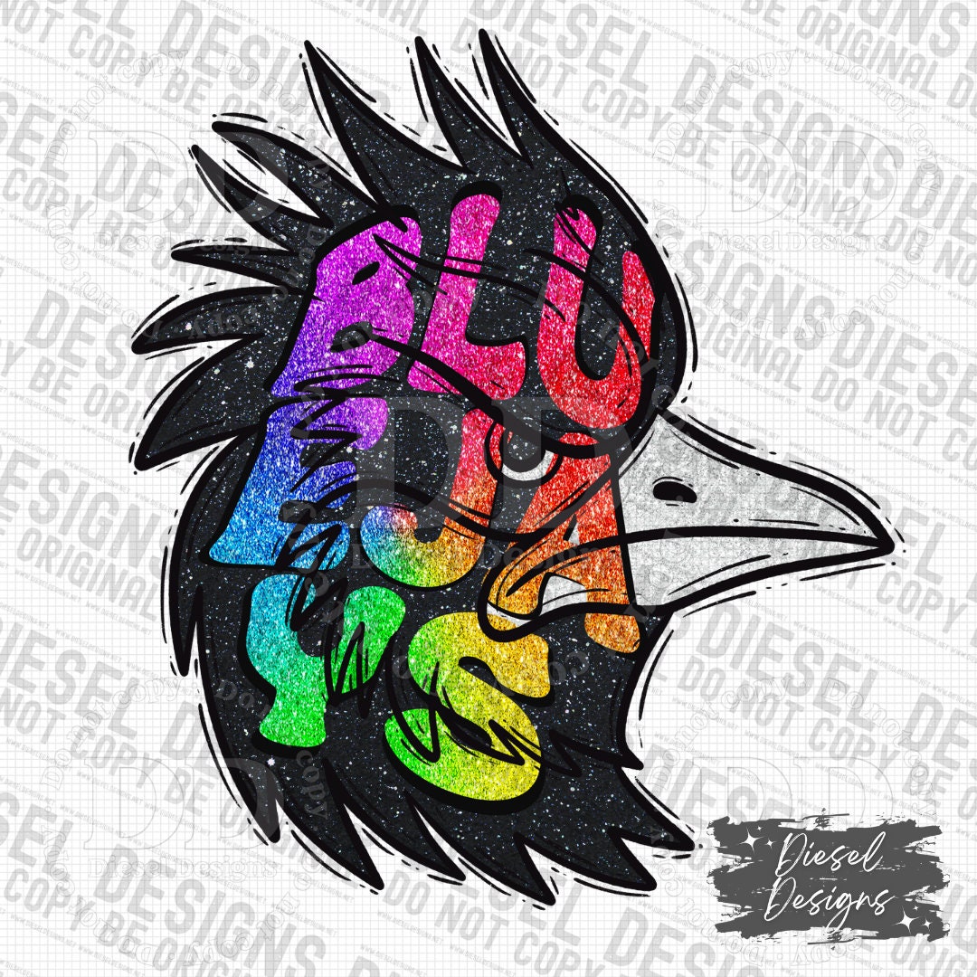 Blue Jays Rainbow Mascot | 300 DPI | Transparent PNG | Digital File Only