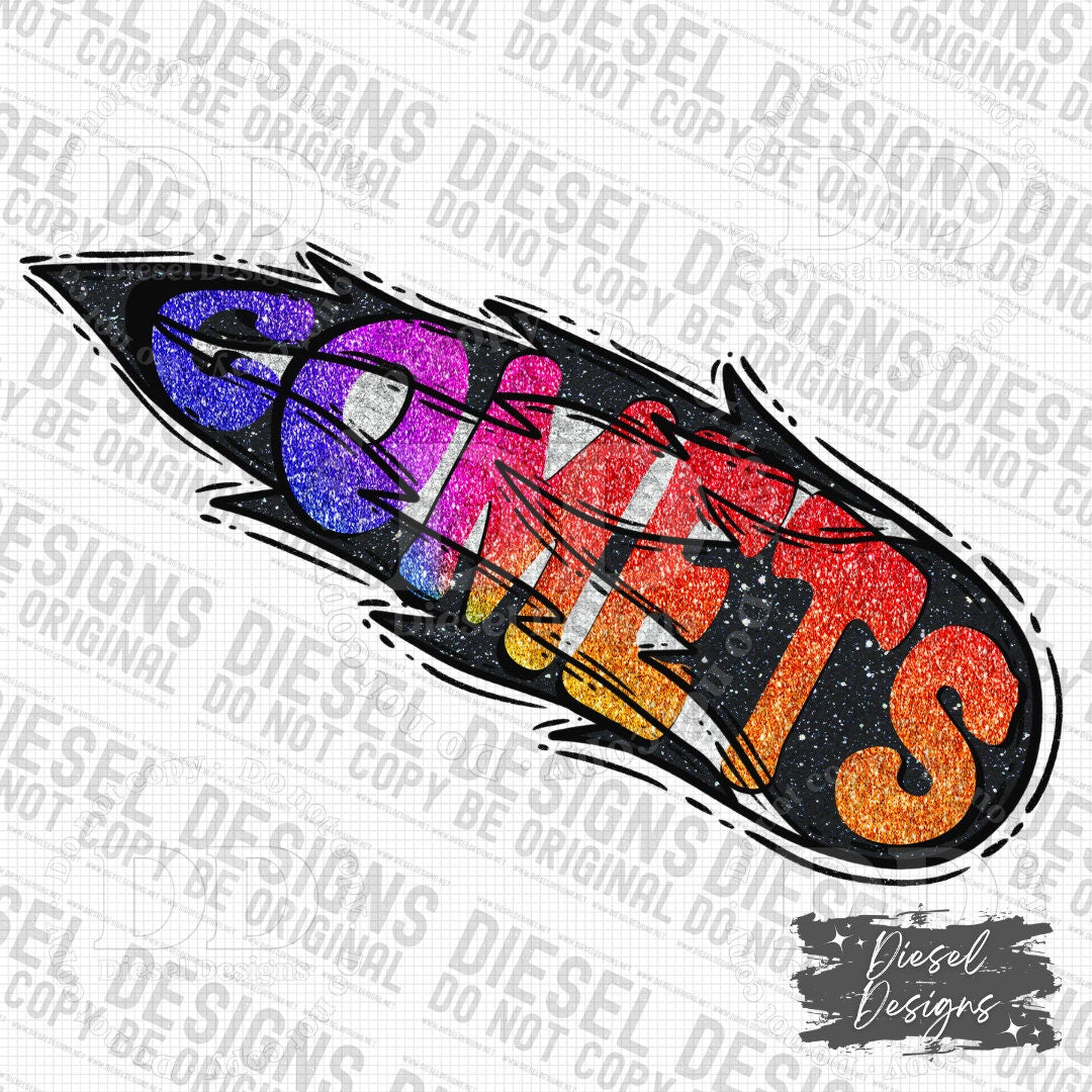 Comets Mascot | 300 DPI | Transparent PNG | Digital File Only