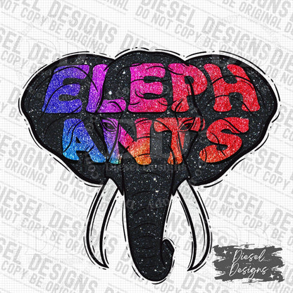 Elephants Mascot | 300 DPI | Transparent PNG | Digital File Only