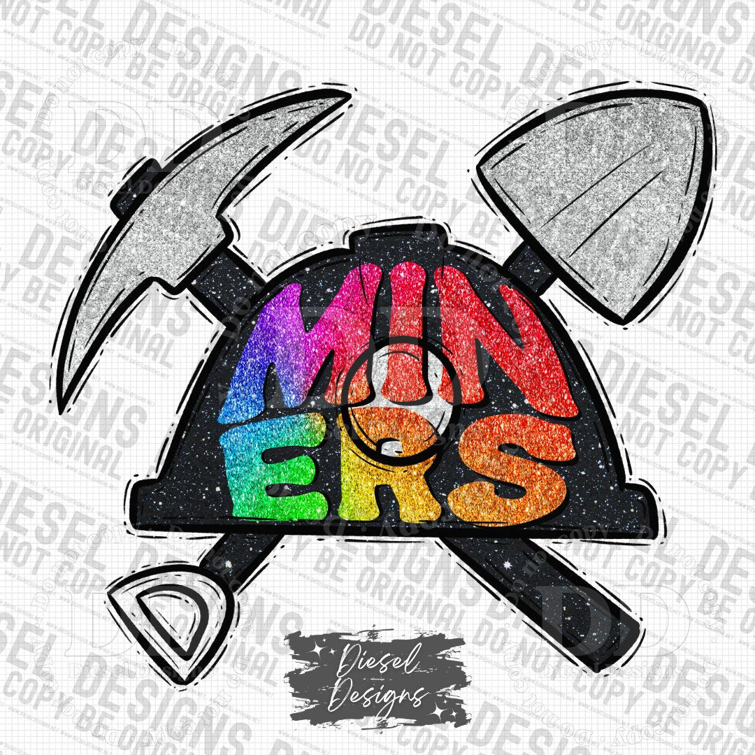 Miners Mascot | 300 DPI | Transparent PNG | Digital File Only