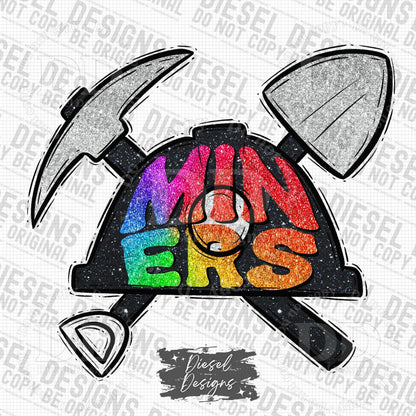 Miners Mascot | 300 DPI | Transparent PNG | Digital File Only