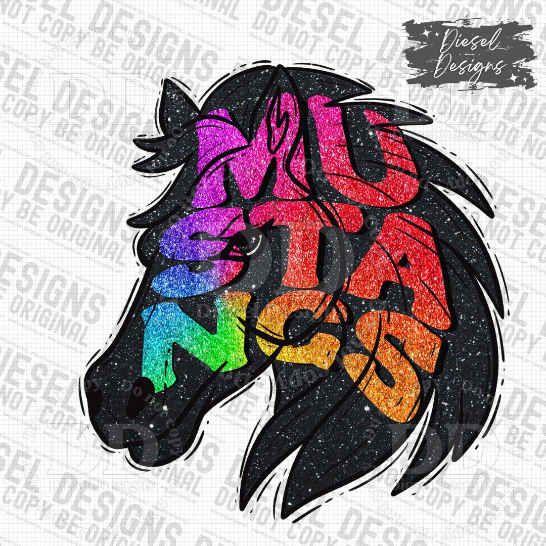 Mustangs Mascot | 300 DPI | Transparent PNG | Digital File Only
