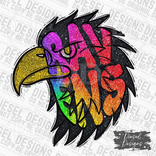 Ravens Mascot | 300 DPI | Transparent PNG | Digital File Only