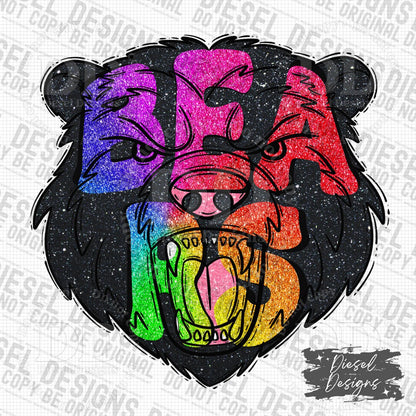 Bears Rainbow Mascot | 300 DPI | Transparent PNG | Digital File Only