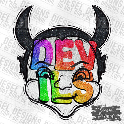 Devils Mascot | 300 DPI | Transparent PNG | Digital File Only