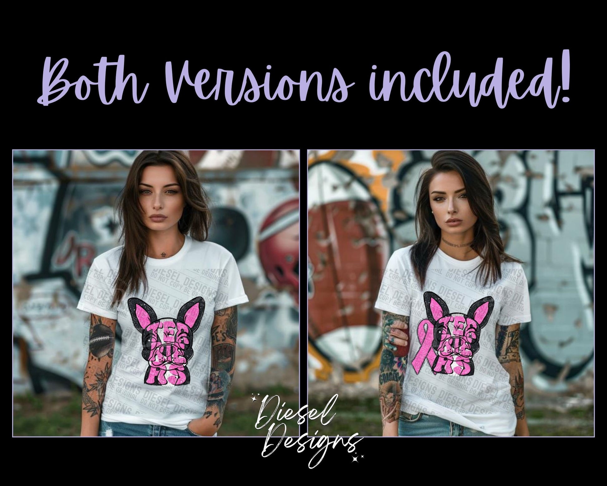 Terriers Breast Cancer Awareness Mascot | 300 DPI | Transparent PNG | Digital File Only