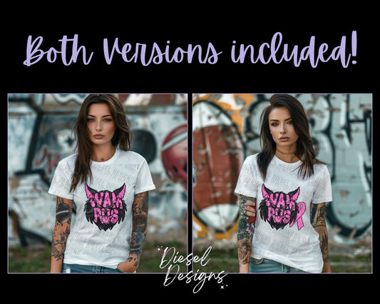 Wampus Breast Cancer Awareness Mascot | 300 DPI | Transparent PNG | Digital File Only