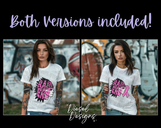 Raiders V1 Breast Cancer Awareness Mascot | 300 DPI | Transparent PNG | Digital File Only