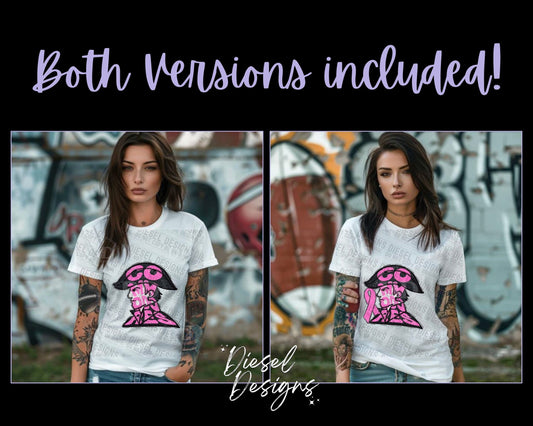 Commodors Breast Cancer Awareness Mascot | 300 DPI | Transparent PNG | Digital File Only