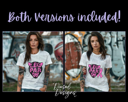 Leopards Breast Cancer Awareness Mascot | 300 DPI | Transparent PNG | Digital File Only