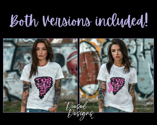 Tornados Breast Cancer Awareness Mascot | 300 DPI | Transparent PNG | Digital File Only