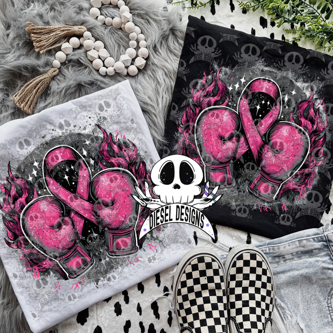 Cancer Boxing Gloves PNG  | 300 DPI | Transparent PNG | Digital File Only