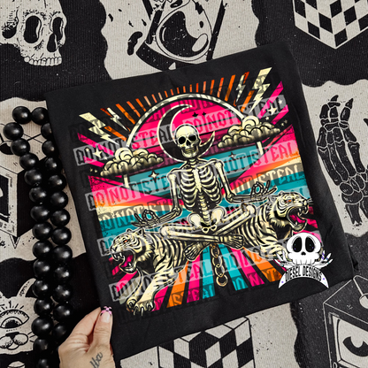 Meditating Skellie Tigers PNG Knockout | 300 DPI | Transparent PNG | Digital File Only | Knock Out