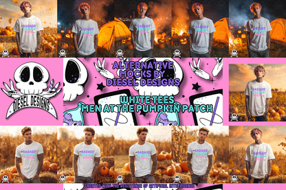Pumpkin Patch White Tshirt AI Assisted Mock UP Set of 11 | PNG |