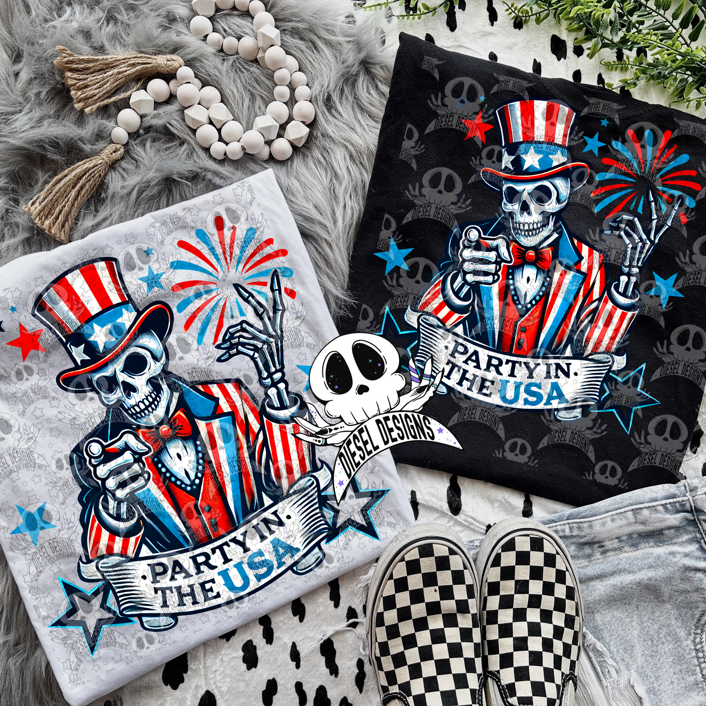 Party In The USA Skellie PNG  | 300 DPI | Transparent PNG | Digital File Only