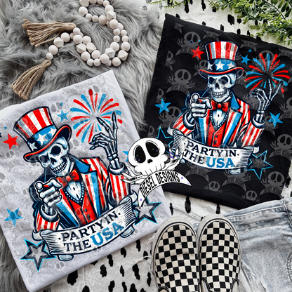 Party In The USA Skellie PNG  | 300 DPI | Transparent PNG | Digital File Only