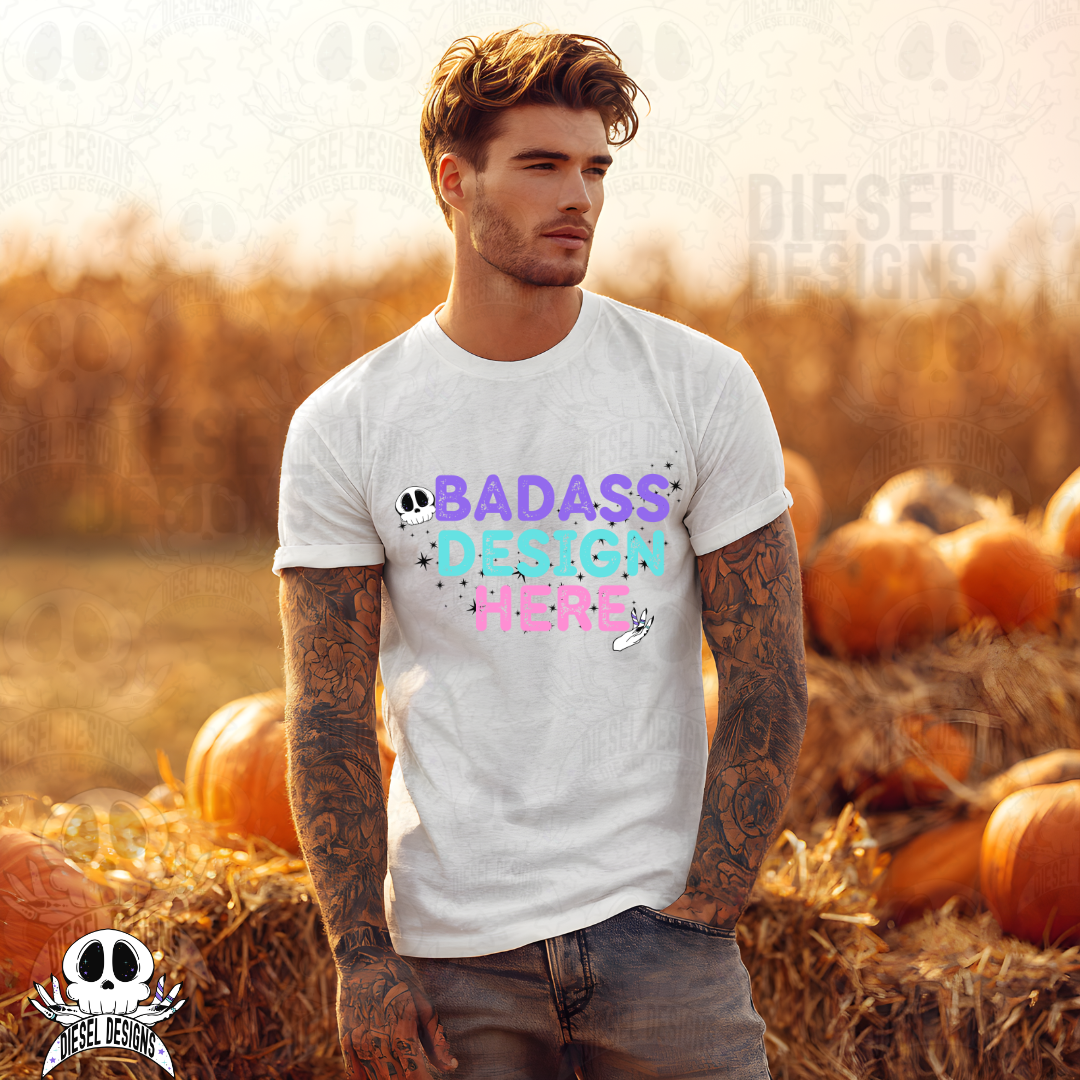 Pumpkin Patch White Tshirt AI Assisted Mock UP Set of 11 | PNG |