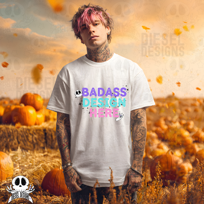 Pumpkin Patch White Tshirt AI Assisted Mock UP Set of 11 | PNG |