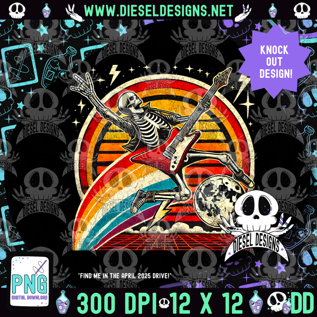 Rockstar Skellie PNG Knockout | 300 DPI | Transparent PNG | Digital File Only | Knock Out