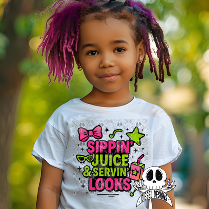 Sippin On Juice And Serving Looks PNG  | 300 DPI | Transparent PNG | Digital File Only