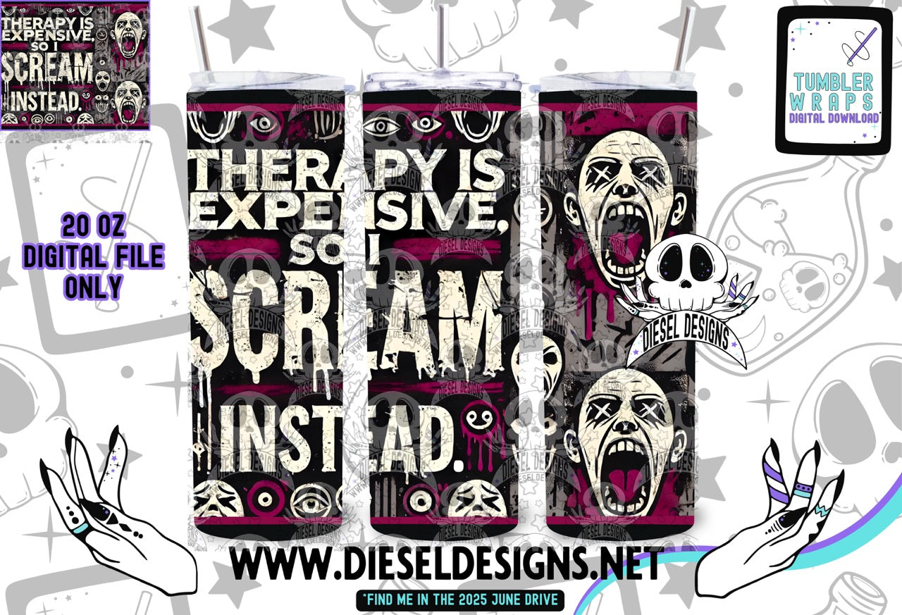 Therapy is Expensive Tumbler | 20oz. Tumbler Wrap | 300 DPI | Digital File Only