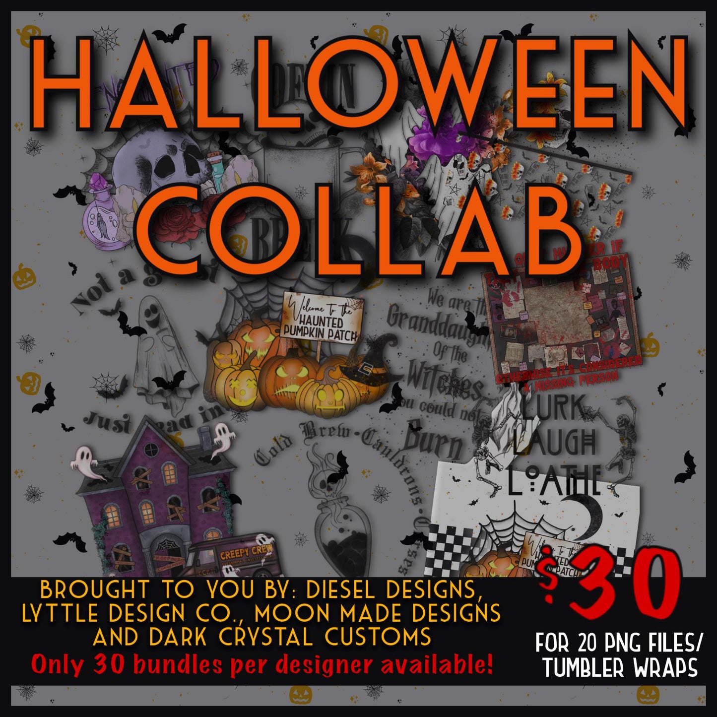 Halloween Collab | 300 DPI | PNG | Tumbler Wraps