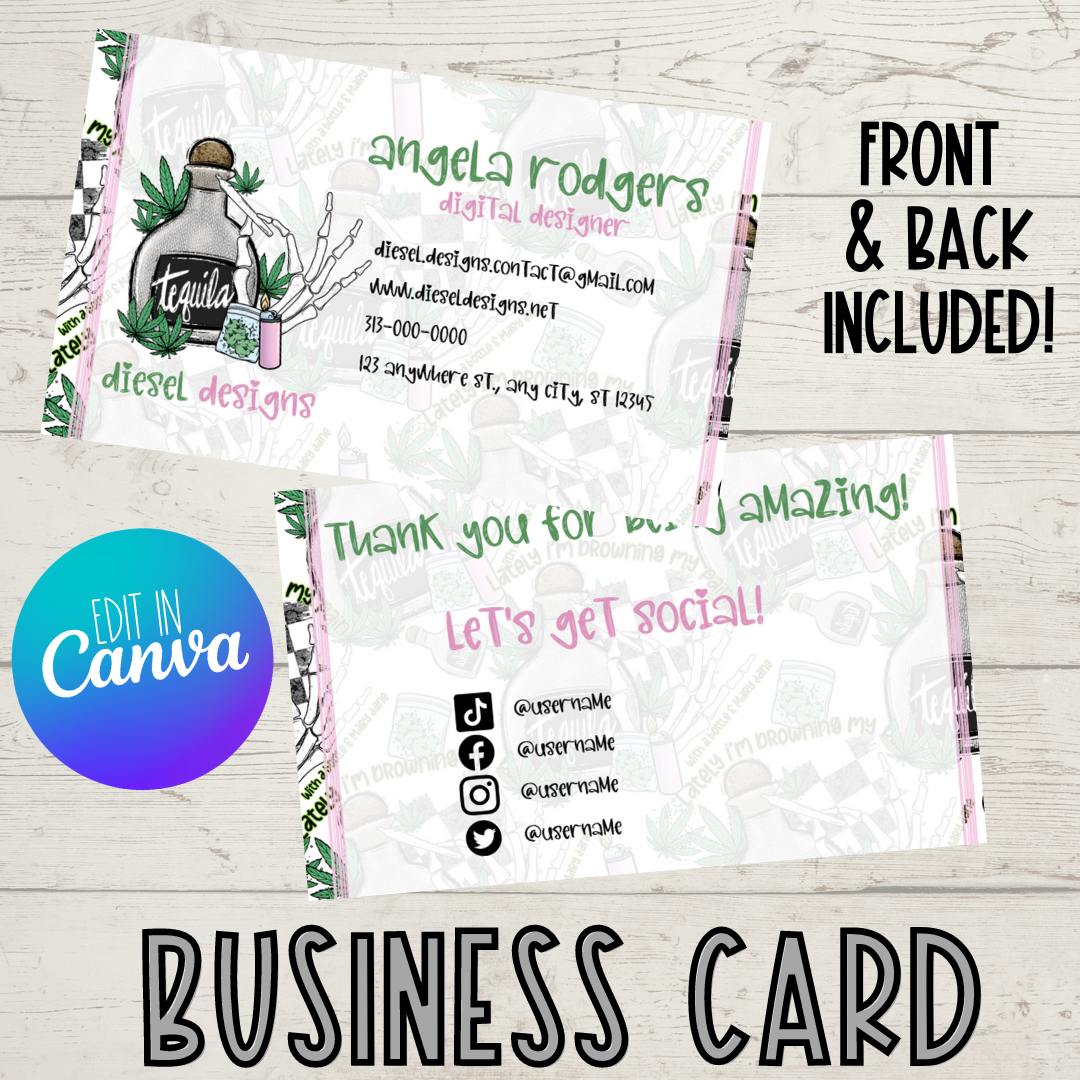 420 Version 2 | Business Card | Editable in CANVA