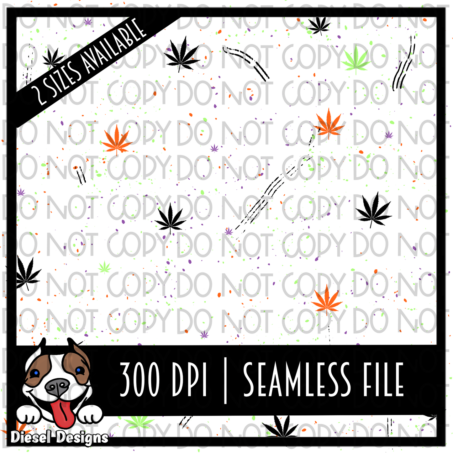 420 Halloween | 300 DPI | Seamless 12"x12" | 2 sizes Included
