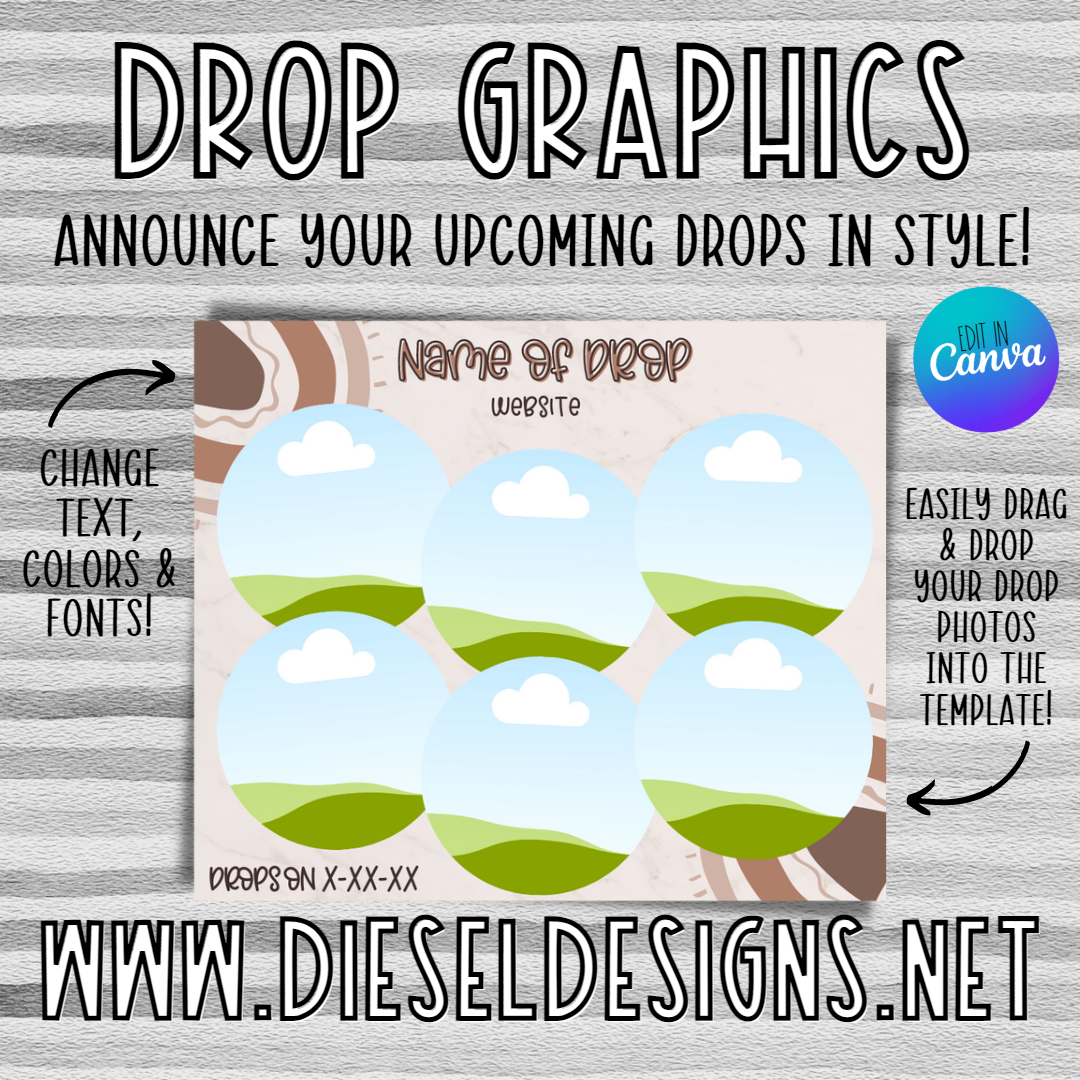 Neutral Rainbows | Drop Graphic | Editable in CANVA