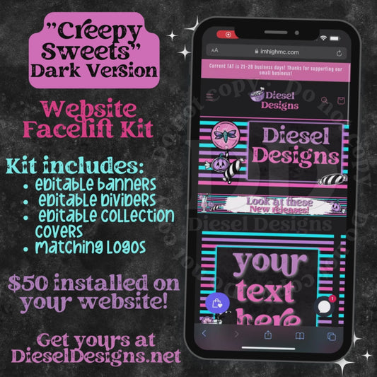 Creepy Sweets - Dark Version | Website Kits | Editable graphics included